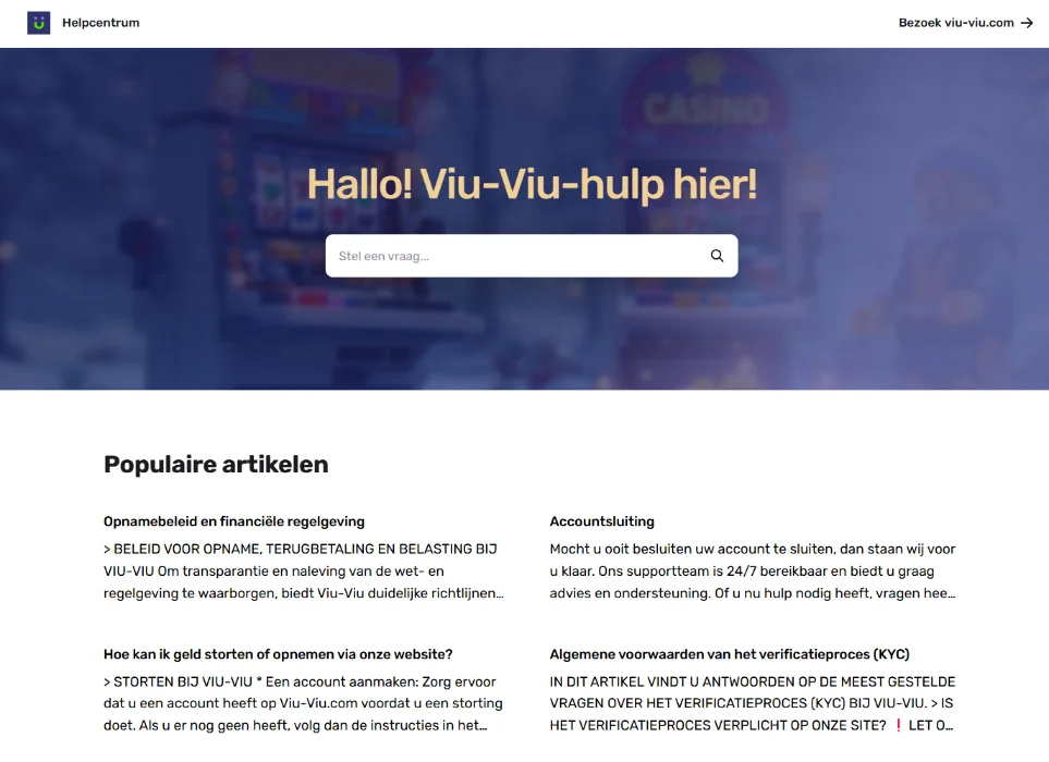 Viu Viu Casino Klantenservice